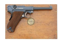 Very Fine DWM Model 1906 Commercial Luger Pistol Cased & Retailed By Charles Lancaster Identified To Sir Trevor Dawson, Managing Director Of Vickers - 2