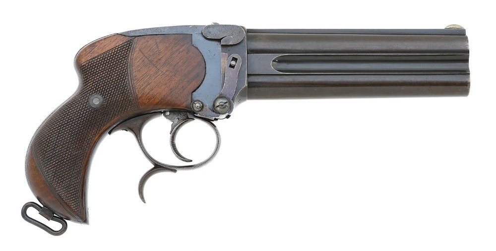 Howdaw Rare & Desirable Charles Lancaster Two-Barrel “Howdah” Pistol