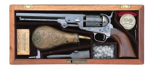 Wonderful Cased Colt Model 1851 Navy Government-Rejected Or Overrun Commercial Percussion Revolver Purportedly Belonging To Lt. Edward Dexter Sawtell, 6th Massachusetts