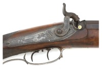 Fine Sterling Silver Mounted Philadelphia Percussion Halfstock Sporting Rifle By John Krider - 3