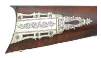 Fine German Silver Mounted Philadelphia Percussion Halfstock Rifle By Constable - 5