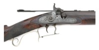 Wonderful High Grade German Silver Mounted Percussion Halfstock Sporting Rifle By F. Clark - 2