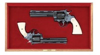 Important Robert Burt And Howard Dove Master Engraved And Gold Inlaid Colt Python And Diamondback Set