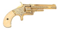 Very Fine Engraved And Gold-Washed Smith & Wesson No. 1 Third Issue Revolver With Pipe Case - 3