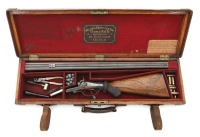 Cased Irish Underlever Double Hammer Rifle By W. Kavanagh