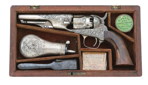 Lovely Cased And Factory Engraved Colt Model 1862 Police Revolver