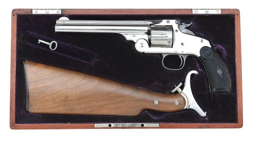 Attractive Cased Smith & Wesson New Model No. 3 Revolver With Original Stock