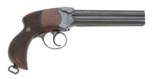 Fine Charles Lancaster Four-Barrel Pistol Identified To Charles Priestley