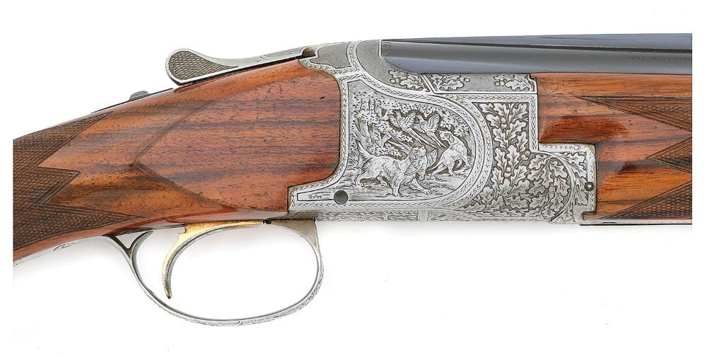 Scarce Funken Engraved Browning Superposed Grade IV Lightning “Baby Foxes”  Shotgun