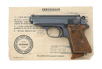 Walther PPK Semi-Auto Pistol With RZM Markings And Capture Papers