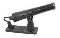 Antique Iron Monkey Tail Swivel Cannon - 2