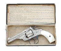 Engraved Smith & Wesson 32 Double Action Revolver With Box