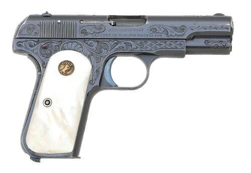 Wonderful Helfricht Factory Engraved Colt Model 1903 Pocket Hammerless Semi-Auto Pistol Shipped To Browning Bros