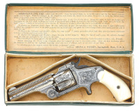 Engraved Smith & Wesson 38 Single Action Revolver with Box