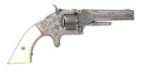 Attractive Nimschke Engraved Smith & Wesson No. 1 Second Issue Revolver with Stands of Flags Gutta Percha Case - 2