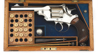 Very Fine Cased Webley-Kaufman No. 2 Revolver Identified to Lt. H.D.H. Barnett, Scots Guards