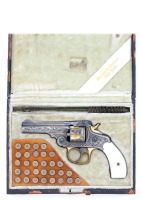 Fine Engraved, Silver-Plated & Gold-Washed Smith & Wesson 32 Double Action Revolver with Hartley & Graham Case