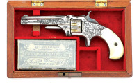 Lovely Cased & Nimschke Engraved Smith & Wesson No. 1 Third Issue Revolver