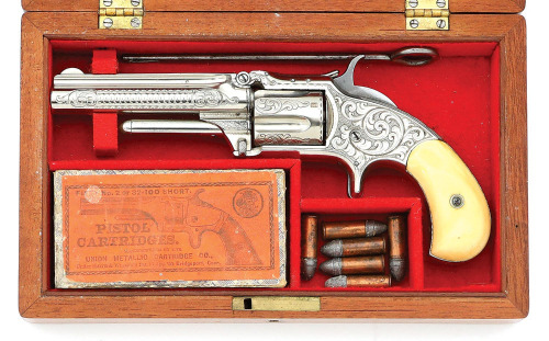 Cased & Engraved Smith & Wesson No. 1 1/2 Second Issue Revolver