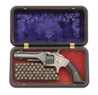 Attractive Engraved Smith & Wesson No. 1 Second Issue Revolver with Very Fine Gutta Percha Case