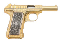 Interesting & Fine Factory Engraved and Gold Washed Savage Model 1907 Semi-Auto Pistol - 2