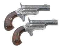 Spectacular Cased Pair of Engraved Colt Third Model Thuer Deringers Retailed by Boss & Co Formerly of the Norm Flayderman Collection - 2