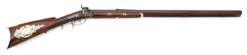 Fine Philadelphia Silver-Mounted Percussion Halfstock Sporting Rifle