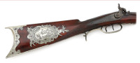 Blunt & Syms Percussion Halfstock Sporting Rifle with Extensively Engraved German Silver Mountings - 3