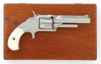 Cased & Engraved Smith & Wesson No. 1 1/2 Second Issue Revolver with Carved Mother-of-Pearl Grips - 2