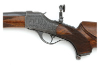 Attractive Fugger Engraved Griffin & Howe Winchester Model 1885 High Wall Sporting Rifle - 5