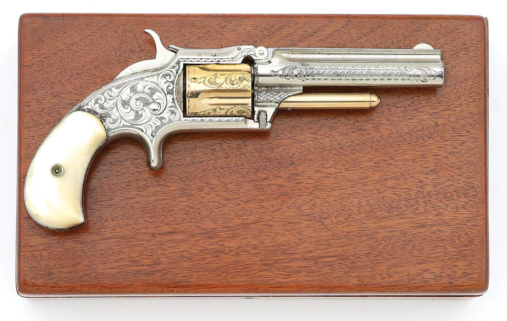 Fine Cased, Engraved & Gold-Washed Smith & Wesson No. 1 1/2 Second ...