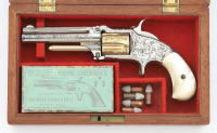 Fine Cased, Engraved & Gold-Washed Smith & Wesson No. 1 1/2 Second Issue Revolver