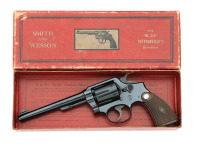 Exceptionally Rare Smith & Wesson 0-Prefix K-22 First Model Outdoorsman Revolver with Service Sights