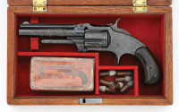 Handsome Cased And Nimschke Engraved Smith & Wesson No. 1 1/2 Second Issue Revolver