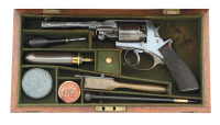 Cased Adams Patent Double Action Percussion Revolver by London Armoury Identified to Thomas A.M. Dickin