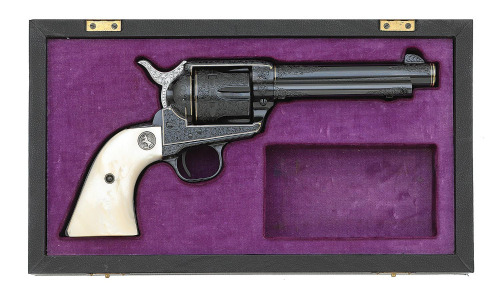 Fine Engraved & Gold Inlaid Colt Second Generation Single Action Army Revolver