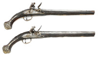 Attractive Pair of Mediterranean Flintlock Pistols