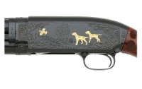 Custom Engraved and Gold Inlaid Winchester Model 12 Pigeon Grade Shotgun - 2