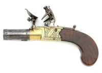 British Screw Barrel Flintlock Muff Pistol by J. Oldbury - 2