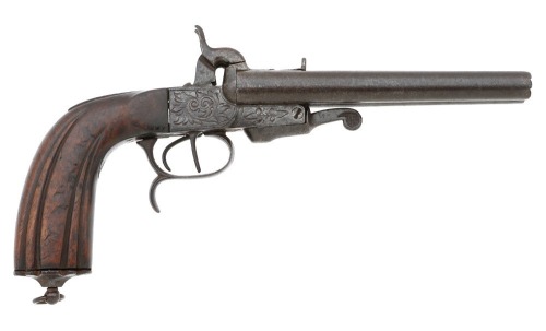 Spanish Pinfire Double Barrel Coat Pistol