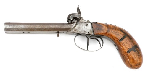 Unmarked Double Barrel Percussion Pistol