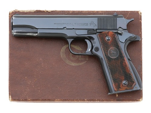 Very Fine Post-War Colt Government Model Semi-Auto Pistol with Original Box