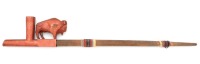 Large Contemporary Native American Style Calumet Ceremonial Pipe