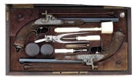 Exceptional Cased Pair of French Percussion Target Pistols by Devisme