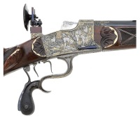 Exceptional & Ornate Engraved, Gold-Washed & Inlaid Buchel Original Meister Schuetzen Rifle - 5