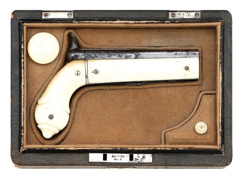 Fine Cased French Percussion Knife Pistol by Berthod