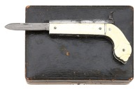 Fine Cased French Percussion Knife Pistol by Berthod - 3