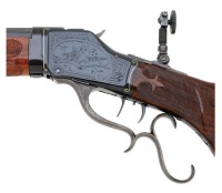 Custom Engraved & Gold Inlaid Winchester Model 1885 High Wall Deluxe Takedown Sporting Rifle by James Lowe - 3