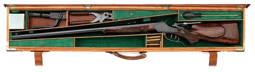 Engraved Rifle Case Fine Custom Engraved Winchester Model 1885 High Wall Express Rifle with ...