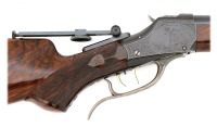 Fine Custom Engraved Winchester Model 1885 High Wall Express Rifle with Huey Gun Case - 3